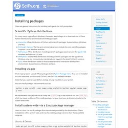 Installing packages — SciPy.org