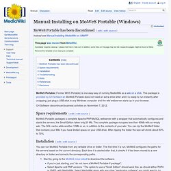 Manual:Installing on MoWeS Portable (Windows)