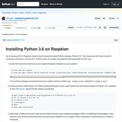 Installing Python 3.6 on Raspbian