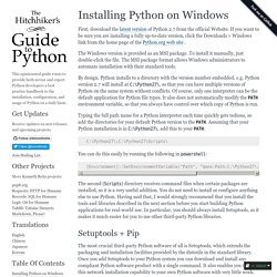 Installing Python on Windows