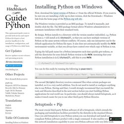 Installing Python on Windows — The Hitchhiker