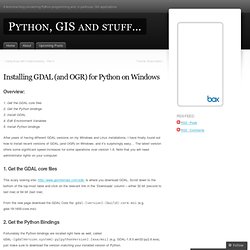 Installing GDAL (and OGR) for Python on Windows