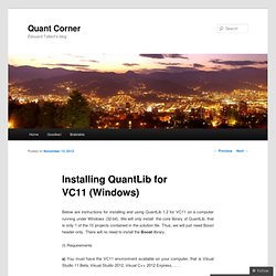 Installing QuantLib for VC11 (Windows)