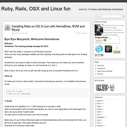 Installing Rails on OS X Lion with HomeBrew, RVM and Mysql » Ruby, Rails, OSX and Linux fun