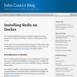 Installing Redis on Docker - John Costa's Blog