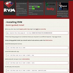 Ruby Version Manager - Installing RVM