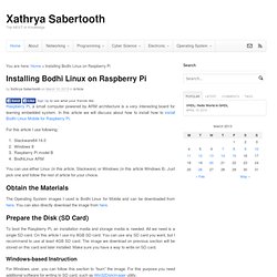 Installing Bodhi Linux on Raspberry Pi