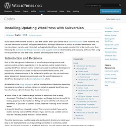Installing/Updating WordPress with Subversion