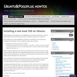 Installing a new boot SSD on Ubuntu