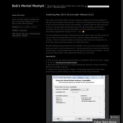 Installing Mac OS X 10.5.6 under VMware 6.5.2 « Bob’s Mental Moshpit