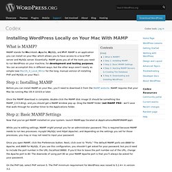 Installing WordPress Locally on Your Mac With MAMP
