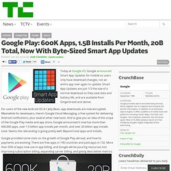 Google Play: 600,000 Apps, 1.5B Installs Per Month, 20B Total, Intros Smart App Updates, Encryption