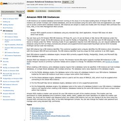 Amazon RDS DB Instances - Amazon Relational Database Service