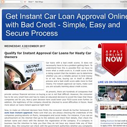 Instant approval car loans for hasty car owners