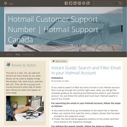 Instant Guide: Search and Filter Email in your Hotmail Account - Hotmail Customer Support Number
