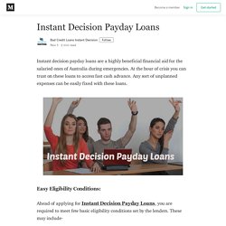 Instant Decision Payday Loans - Bad Credit Loans Instant Decision