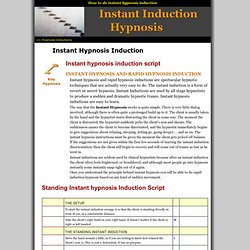 Instant Induction Hypnosis Script