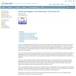 Instant Messaging in Java Made Easy: The Smack API