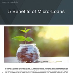 5 Benefits of Micro-Loans