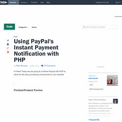 Using PayPal's Instant Payment Notification with PHP