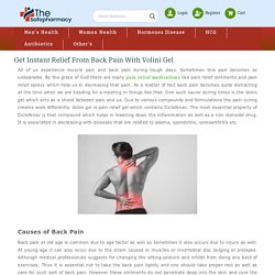 Get Instant Relief From Back Pain With Volini Gel