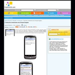 Traduction instantanée avec Google Goggles