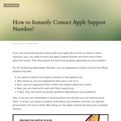 How to Instantly Contact Apple Support Number? - Apple Repair