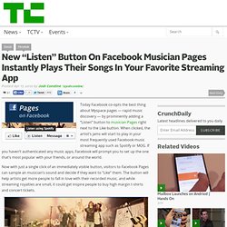 New “Listen” Button On Facebook Musician Pages Instantly Plays Their Songs In Your Favorite Streaming App