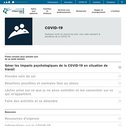 COVID-19 - Institut national de psychiatrie légale Philippe-Pinel