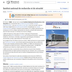 Institut national de recherche et de sécurité