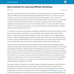 Best Institute for Learning Affiliate Marketing - KeySkill ACADEMY