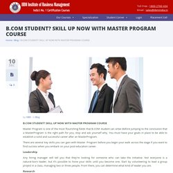 B.COM STUDENT? SKILL UP NOW WITH MASTER PROGRAM COURSE - IIBM Institute of Business Management
