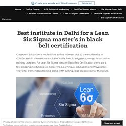 Best institute in Delhi for a Lean Six Sigma master’s in black belt certification – Careerera