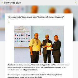 "Diversey India" bags Award from "Institute of Competitiveness"