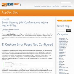 Seven Security (Mis)Configurations in Java web.xml Files