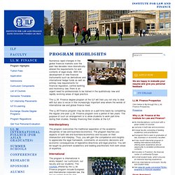 ILF - Institute For Law And Finance, Frankfurt am Main: Program Highlights