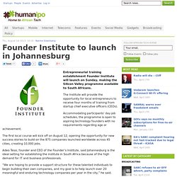 Founder Institute to launch in Johannesburg