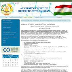 Tajikistan Institute of botany, plant physiology and genetics