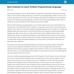 Best Institute to Learn Python Programming Language - KeySkill ACADEMY