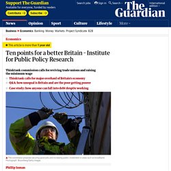 Ten points for a better Britain – IPPR report - Sep 2018