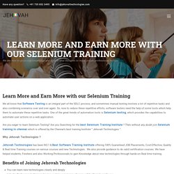 Best Selenium Training Institute In Chennai - Jehovah Technologies