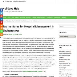 Top Institutes for Hospital Management in Bhubaneswar