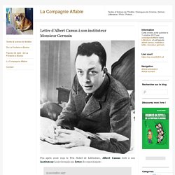 Lettre à Monsieur Germain par Albert Camus