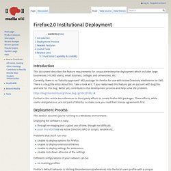 Firefox:2.0 Institutional Deployment