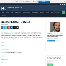 Free Institutional Research – World Beta – Engineering Targeted