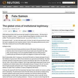 The global crisis of institutional legitimacy