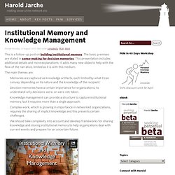 Institutional Memory and Knowledge Management