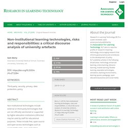 Non-institutional learning technologies, risks and responsibilities: a critical discourse analysis of university artefacts