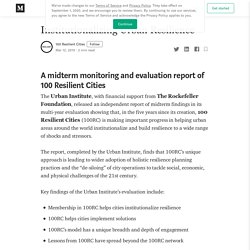 Institutionalizing Urban Resilience