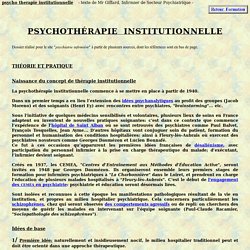 psychotherapie institutionnelle definition theorie therapie et pratique psychiatrie adulte psychiatrique